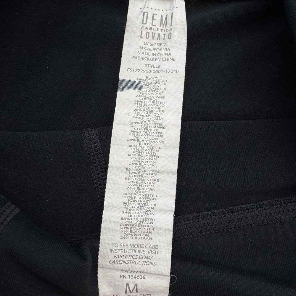 Demi Lovato for Fabletics Black Moto Textured High Waisted Leggings Womens‎ M - Picture 8 of 8
